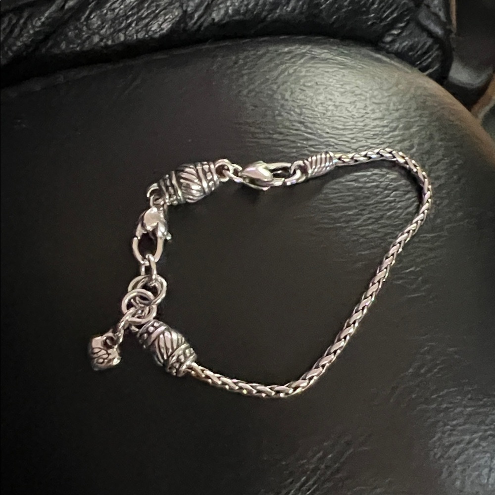Brighton Silver Braided Bracelet with Charm